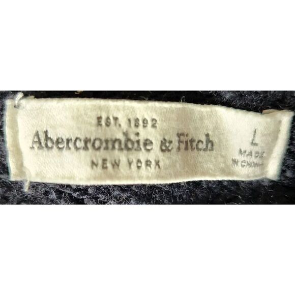 Abercrombie & Fitch Women's Knitted Sweater Black Snowflake Size Large Fuzzy - Picture 7 of 7